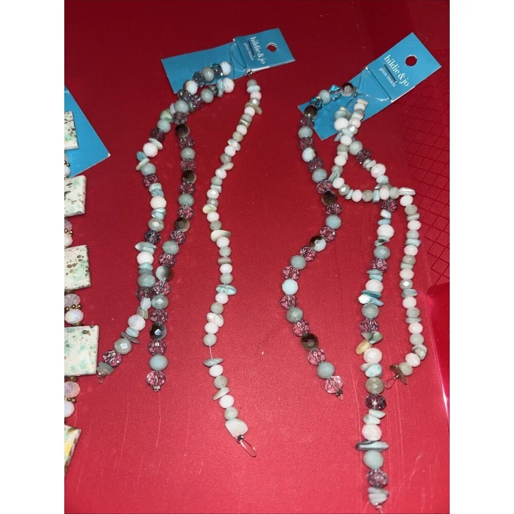 ! Lot  Hildie & Jo Plastic  & Glass Bead Strands Jewelry Craft Beautiful